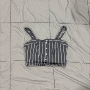 Brandy Melville Blue Striped Crop Top